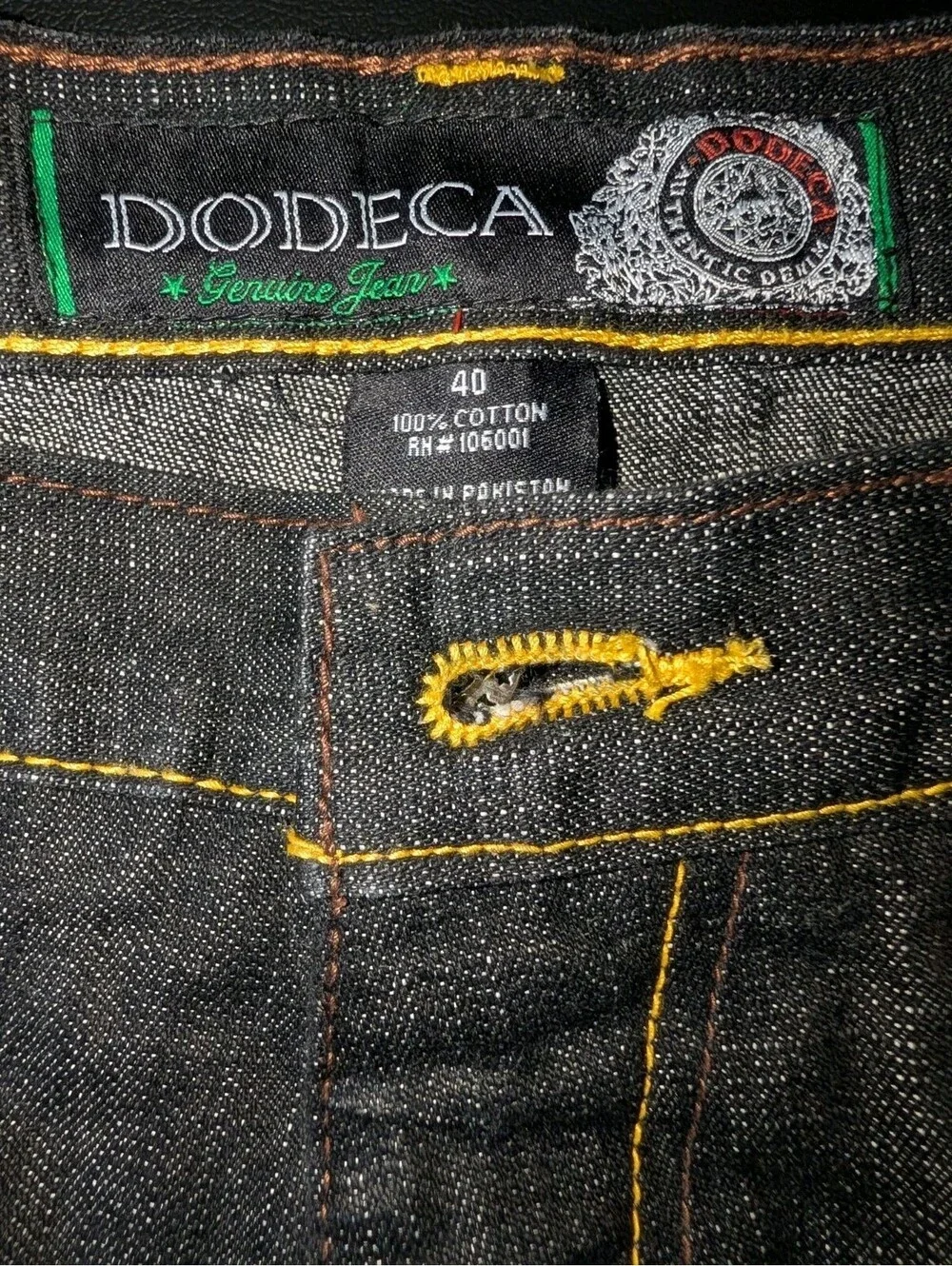 Dodeca Baggy Jeans Capri Size 40x22 Dark Wash Drawstring
